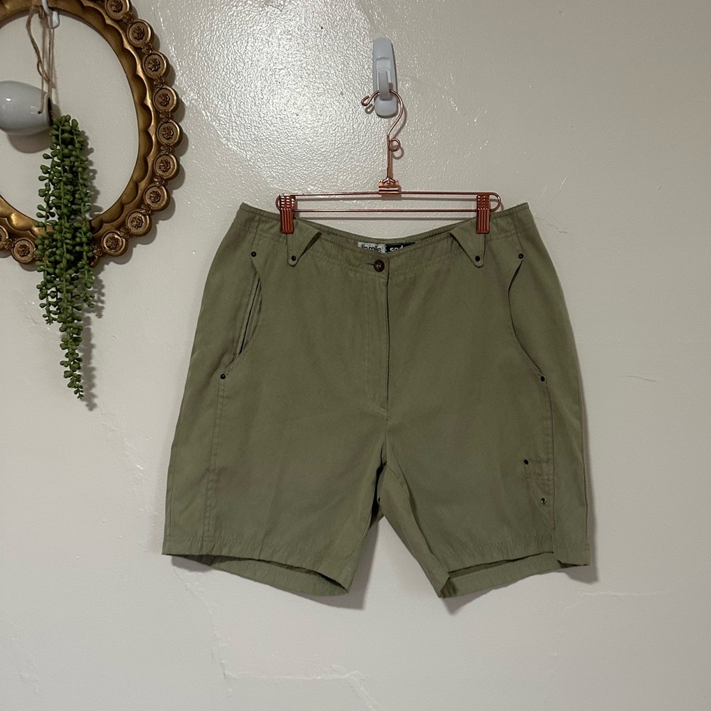 Vintage Jamie Sadock Faux Suede Golf Shorts, Khaki Tan, Women's 14